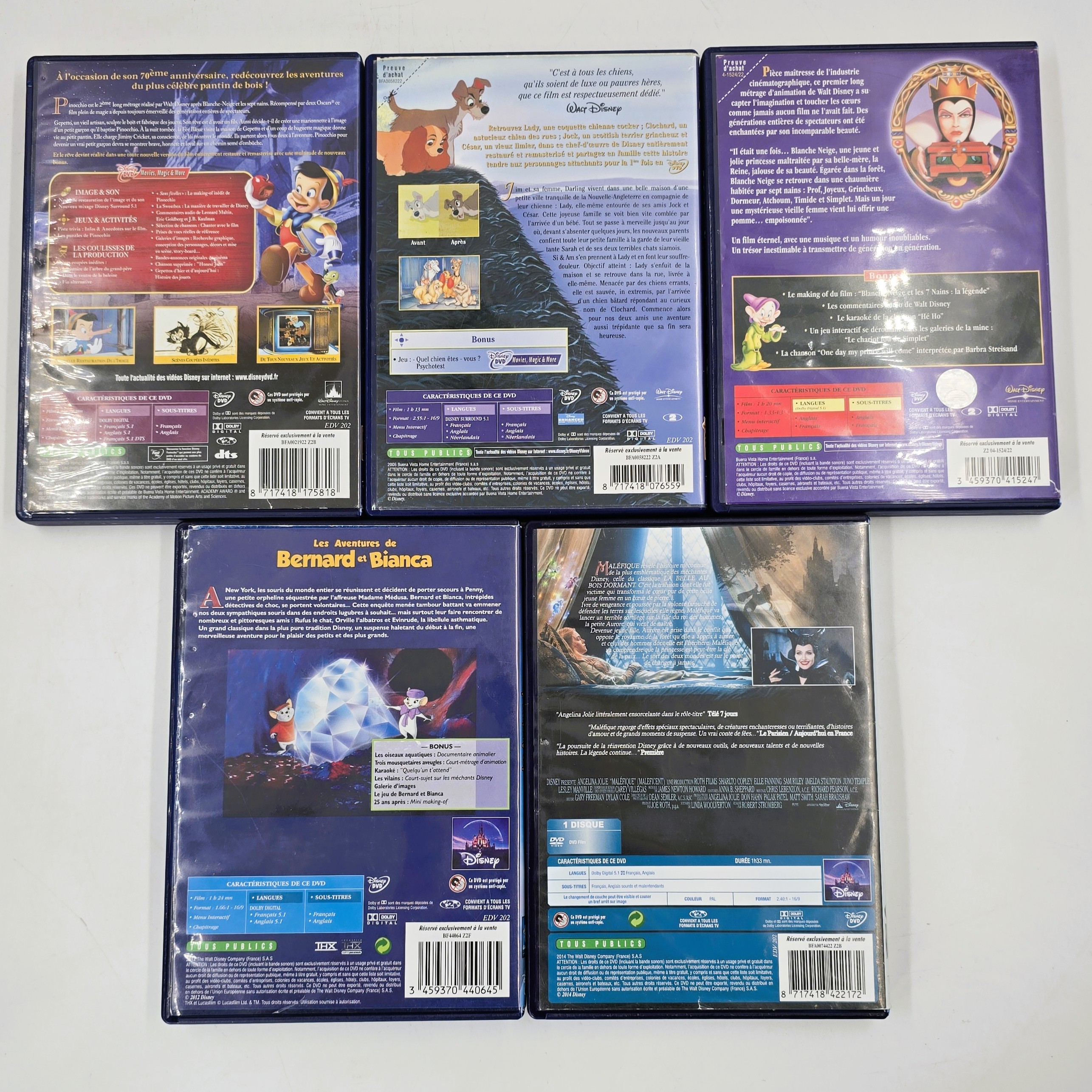 Lot de 5 DVD Disney (lot 1) État correct - Vue 3 - 